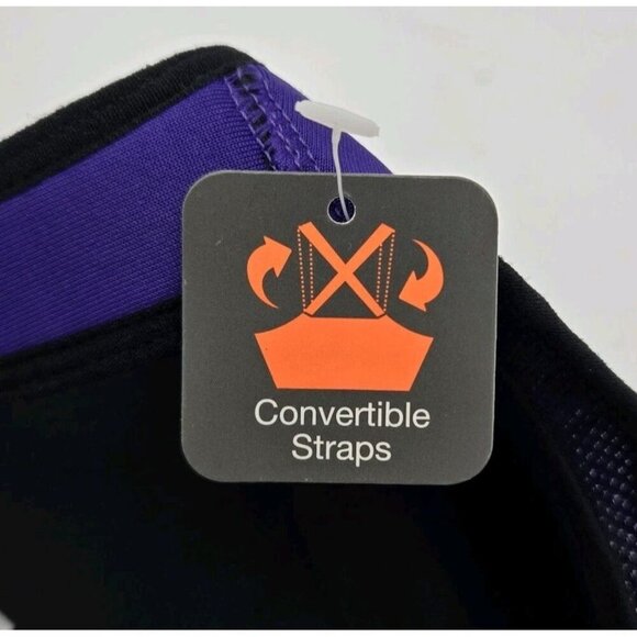 Energy Zone Speed Dri Deep Blue High Impact Convertible Purple Sports Bra Large - Picture 9 of 10